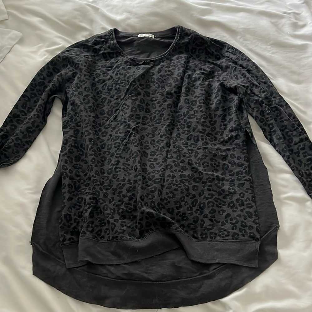 Z Supply black cheetah print sweater
